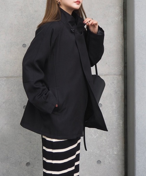 stand collar one button coat /スタンドカラーワンボタンコート（ノー