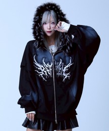 REFLEM ブラック×シルバージップフーディー REFLEM|レフレムのパーカー(ジップアップ)通販 - ZOZOTOWN
