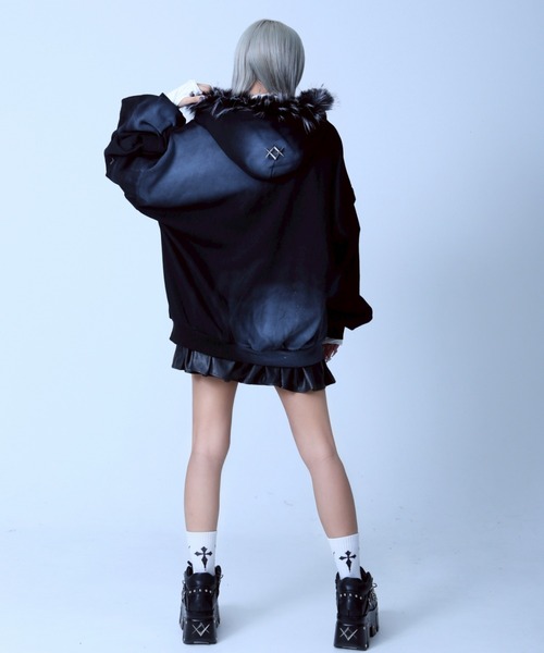 REFLEM/レフレム』ファー付き顔料加工ZIPパーカー/ジップアップ