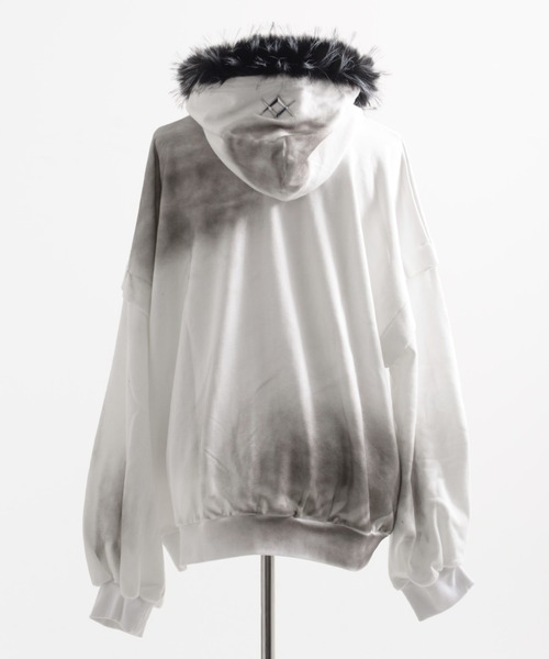 REFLEM × DimMoire ジップアップパーカー 白 REFLEM × DimMoire ジップアップパーカー 白 REFLEM【レフレム