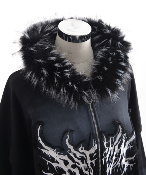 REFLEM/レフレム』ファー付き顔料加工ZIPパーカー/ジップアップ