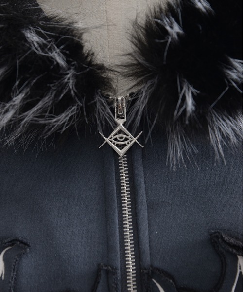 REFLEM/レフレム』ファー付き顔料加工ZIPパーカー/ジップアップ