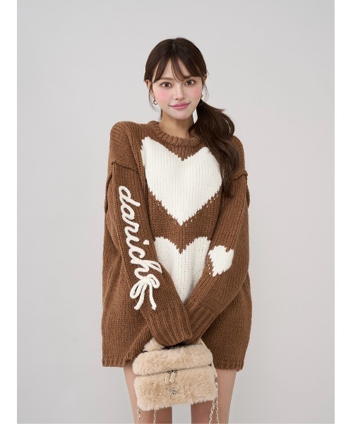 ダーリッチハートロゴローゲージニットチュニック ハートロゴローゲージニットチュニック（ニット/セーター