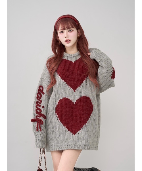darich ハートロゴローゲージニットチュニック ハートロゴローゲージニットチュニック（ニット/セーター