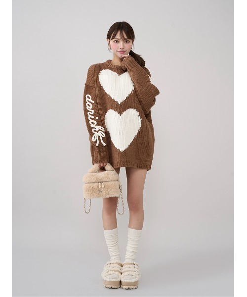 darich ハートロゴローゲージニットチュニック ハートロゴローゲージニットチュニック（ニット/セーター