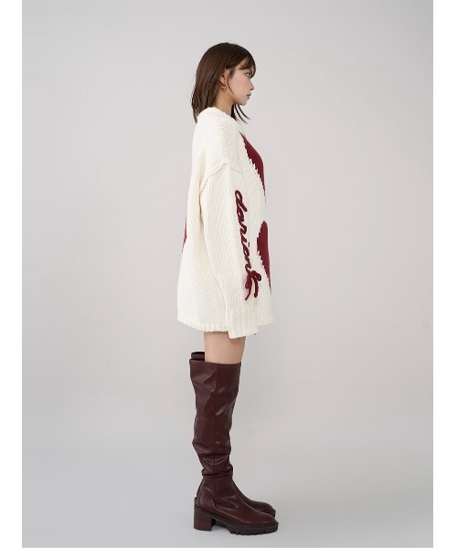 ハートロゴローゲージニットチュニック（ニット/セーター