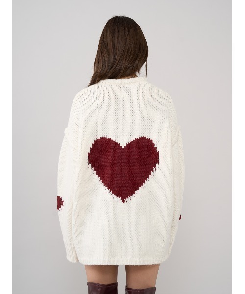 ハートロゴローゲージニットチュニック（ニット/セーター