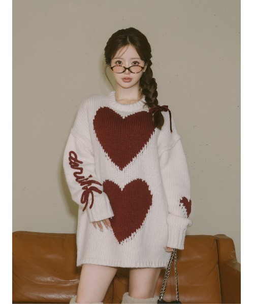 Darich ダーリッチ ハートロゴローゲージニットチュニック ダーリッチ Darich ハートロゴローゲージニットチュニック （グレー