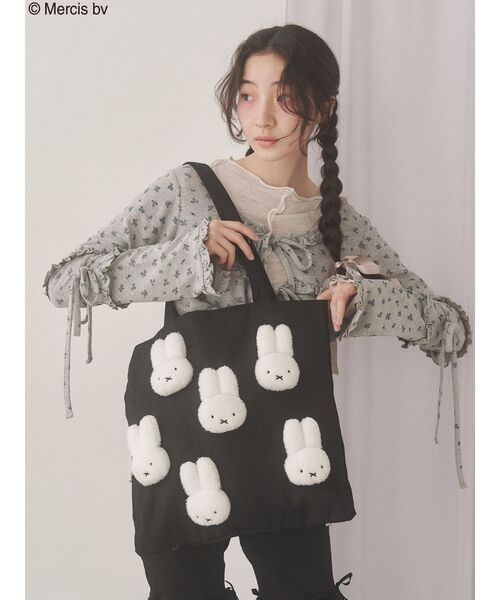 merry jenny(メリージェニー)の「もこもこmiffyトート(トートバッグ・レディース・アイボリー/ブラック・FREE)」の5枚目の写真
