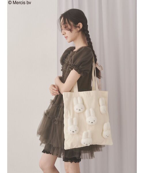 merry jenny(メリージェニー)の「もこもこmiffyトート(トートバッグ・レディース・アイボリー/ブラック・FREE)」の12枚目の写真