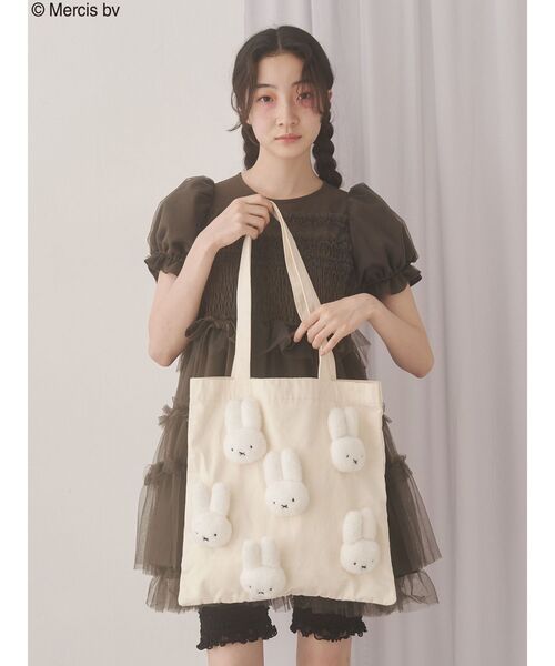merry jenny(メリージェニー)の「もこもこmiffyトート(トートバッグ・レディース・アイボリー/ブラック・FREE)」の13枚目の写真