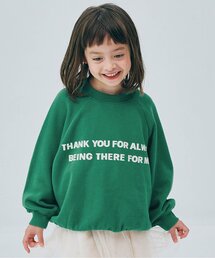 Acne Studios　グリーンスウェット プリントロゴ 長袖 スウェット（グリーン・カーキ/緑色系・前面プリント