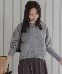 小さいサイズ　クルーネックニット　低身長さん・小柄女性