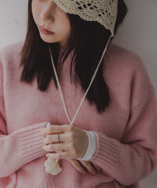 Petitjo(プッチージョ)の「小さいサイズ クルーネックニット 低身長さん・小柄女性(ニット/セーター・レディース・杢グレー/ピンク・M-L/XS-S)」の15枚目の写真