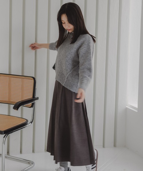 Petitjo(プッチージョ)の「小さいサイズ クルーネックニット 低身長さん・小柄女性(ニット/セーター・レディース・杢グレー/ピンク・M-L/XS-S)」の11枚目の写真