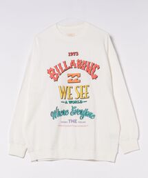 BILLABONG レディース MESSAGE ARCH LOOSE C トレーナー 【2025年秋冬モデル】/ビラボンフロントプリントプルオーバースウェットトレーナー