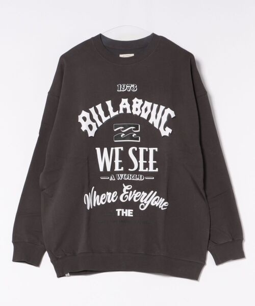 BILLABONG(ビラボン)の「BILLABONG レディース MESSAGE ARCH LOOSE C トレーナー 【2025年秋冬モデル】/ビラボンフロントプリントプルオーバースウェットトレーナー(スウェット・レディース・グレー/オフホワイト/ホワイト・LARGE/MEDIUM)」の2枚目の写真