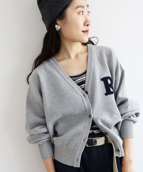 le.coeur blanc（ルクールブラン）の「★再入荷《手洗い可能》サガラ刺繍Vカーディガン（カーディガン/ボレロ・レディース・キャメル/アイボリー/グレー/レッド/ネイビー・38）」の3枚目の写真