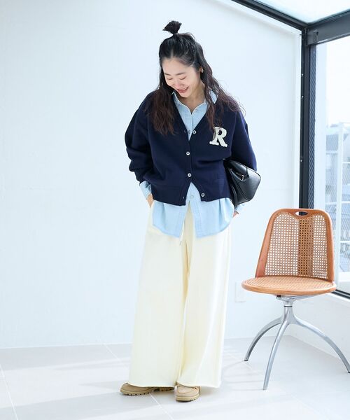 le.coeur blanc（ルクールブラン）の「★再入荷《手洗い可能》サガラ刺繍Vカーディガン（カーディガン/ボレロ・レディース・キャメル/アイボリー/グレー/レッド/ネイビー・38）」の13枚目の写真