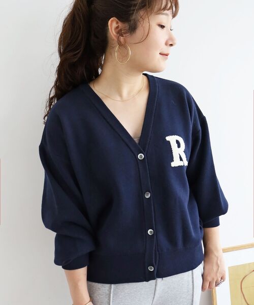 le.coeur blanc（ルクールブラン）の「★再入荷《手洗い可能》サガラ刺繍Vカーディガン（カーディガン/ボレロ・レディース・キャメル/アイボリー/グレー/レッド/ネイビー・38）」の15枚目の写真