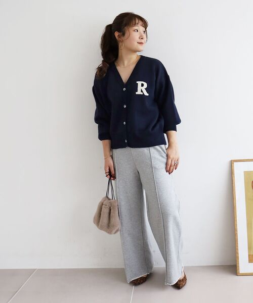 le.coeur blanc（ルクールブラン）の「★再入荷《手洗い可能》サガラ刺繍Vカーディガン（カーディガン/ボレロ・レディース・キャメル/アイボリー/グレー/レッド/ネイビー・38）」の18枚目の写真