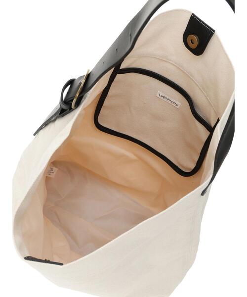 Lugnoncure（ルノンキュール）の「キャンバスショルダートートバッグ《2025autumn catalog item》（ハンドバッグ・レディース・カーキ/オフホワイト/ブラック・F）」の6枚目の写真