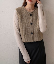 ✨️45R✨️ミックスグレーニットベスト LL ✨️45R✨️ミックスグレーニットベスト LL ベスト Vネック ノーカラー