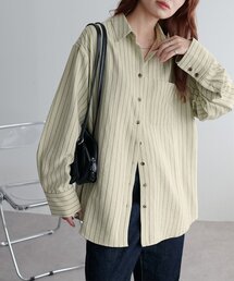 DISCOAT（ディスコート）の「ピーチ起毛ストライプシャツ《WEB限定カラーあり》（シャツ/ブラウス）」