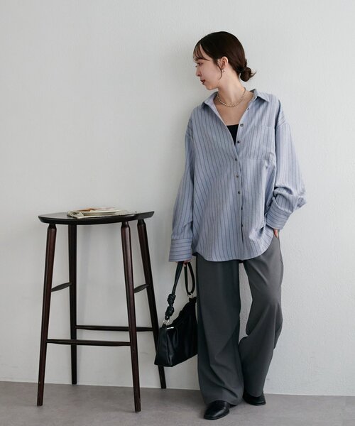 ピーチ起毛ストライプシャツ《WEB限定カラーあり》（シャツ/ブラウス