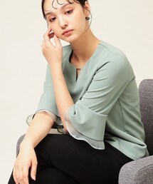 Sunauna（スーナウーナ）の「【4色展開／袖ラッフル】プルオーバー（Tシャツ/カットソー）」