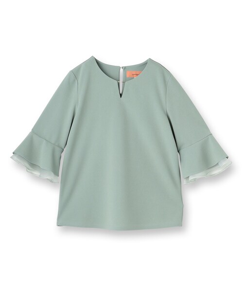 Sunauna(スーナウーナ)の「【4色展開/袖ラッフル】プルオーバー(Tシャツ/カットソー・レディース・ブラック/ネイビー/ライトベージュ/グリーン系・34/38/40)」の20枚目の写真
