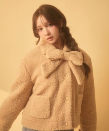TITTY&CO.(ティティーアンドコー)のリボンボアジャケット(その他アウター)
