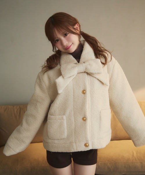 セール】リボンボアジャケット（その他アウター）｜TITTY&CO.（ティ