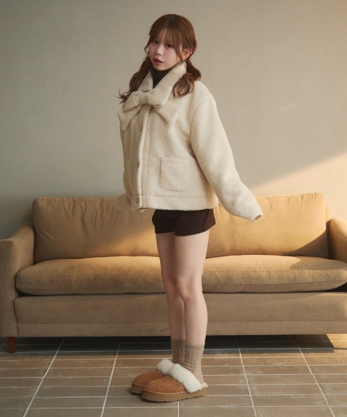 titty&co. ベージュ ダウンジャケット ベージュ リボン titty&co. ベージュ ダウンジャケット ベージュ リボン