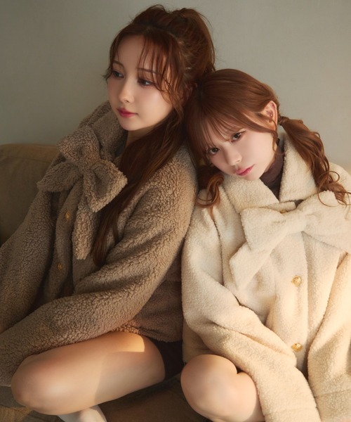 TITTY&CO.（ティティーアンドコー）の「リボンボアジャケット（その他アウター・レディース・ベージュ/モカ/アイボリー・FREE）」の21枚目の写真