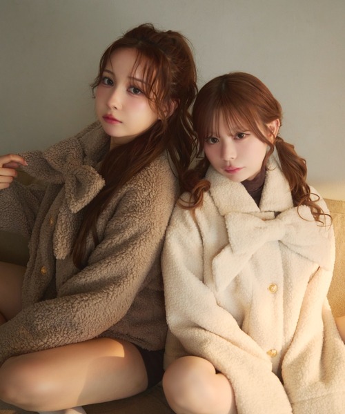 TITTY&CO.（ティティーアンドコー）の「リボンボアジャケット（その他アウター・レディース・ベージュ/モカ/アイボリー・FREE）」の13枚目の写真