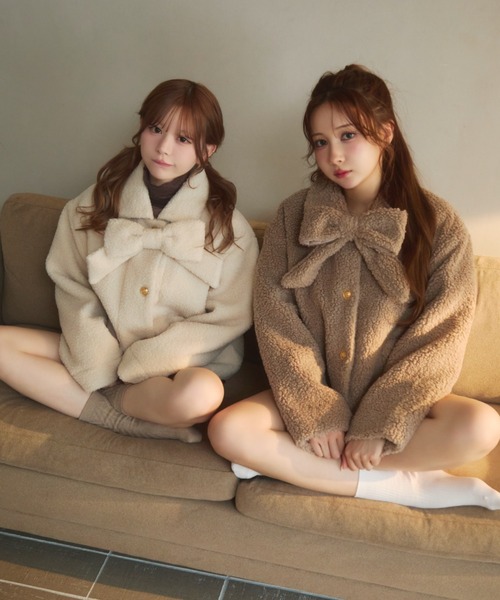 TITTY&CO.（ティティーアンドコー）の「リボンボアジャケット（その他アウター・レディース・ベージュ/モカ/アイボリー・FREE）」の15枚目の写真