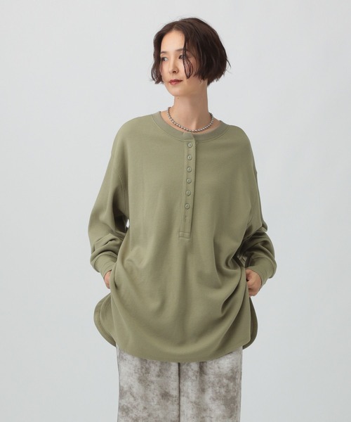 セール】2WAYヘンリーネックチュニック 580595（Tシャツ/カットソー