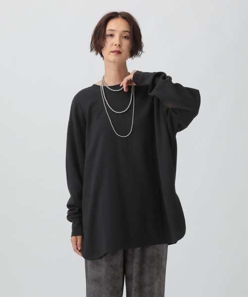 LEPSIM(レプシィム)の「2WAYヘンリーネックチュニック 580595(Tシャツ/カットソー・レディース・ブラック/カーキ/オレンジ/アイボリー・FREE)」の12枚目の写真