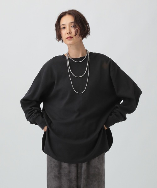 LEPSIM(レプシィム)の「2WAYヘンリーネックチュニック 580595(Tシャツ/カットソー・レディース・ブラック/カーキ/オレンジ/アイボリー・FREE)」の13枚目の写真