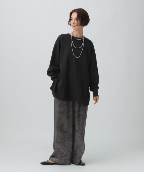 LEPSIM(レプシィム)の「2WAYヘンリーネックチュニック 580595(Tシャツ/カットソー・レディース・ブラック/カーキ/オレンジ/アイボリー・FREE)」の16枚目の写真