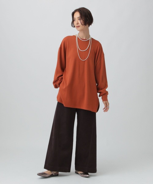 LEPSIM(レプシィム)の「2WAYヘンリーネックチュニック 580595(Tシャツ/カットソー・レディース・ブラック/カーキ/オレンジ/アイボリー・FREE)」の20枚目の写真