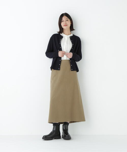 human woman（ヒューマンウーマン）の「◆【4サイズ展開】ライトモールスキンＡラインスカート（スカート・レディース・ベージュ/ネイビー・SMALL/MEDIUM/LARGE/X-SMALL）」の3枚目の写真