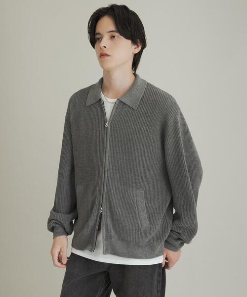 SENSE OF PLACE by URBAN RESEARCH(センスオブプレイスバイアーバンリサーチ)の「ダブルジップニットカーディガン(カーディガン/ボレロ・メンズ・ブルー/グレー/レッド・LARGE/MEDIUM)」の9枚目の写真