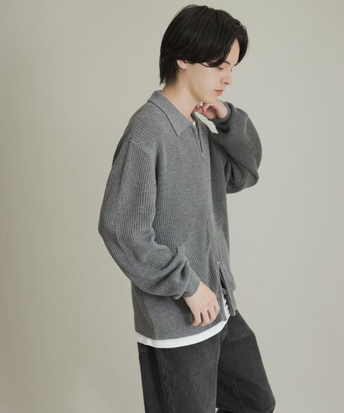 SENSE OF PLACE by URBAN RESEARCH(センスオブプレイスバイアーバンリサーチ)の「ダブルジップニットカーディガン(カーディガン/ボレロ・メンズ・ブルー/グレー/レッド・LARGE/MEDIUM)」の10枚目の写真