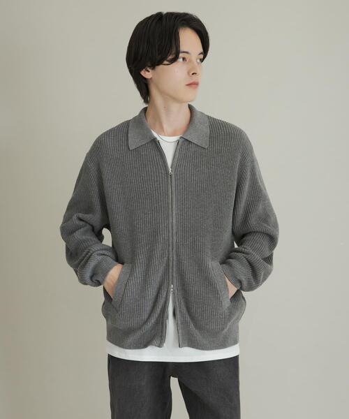 SENSE OF PLACE by URBAN RESEARCH(センスオブプレイスバイアーバンリサーチ)の「ダブルジップニットカーディガン(カーディガン/ボレロ・メンズ・ブルー/グレー/レッド・LARGE/MEDIUM)」の11枚目の写真