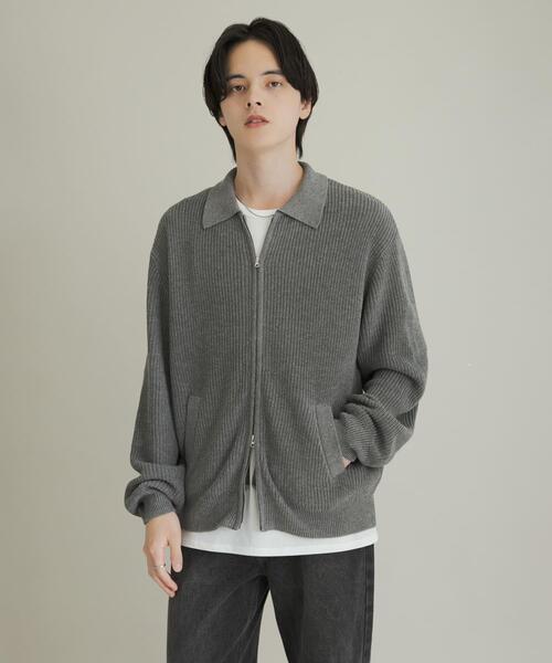 SENSE OF PLACE by URBAN RESEARCH(センスオブプレイスバイアーバンリサーチ)の「ダブルジップニットカーディガン(カーディガン/ボレロ・メンズ・ブルー/グレー/レッド・LARGE/MEDIUM)」の12枚目の写真