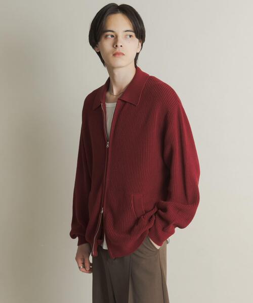 SENSE OF PLACE by URBAN RESEARCH(センスオブプレイスバイアーバンリサーチ)の「ダブルジップニットカーディガン(カーディガン/ボレロ・メンズ・ブルー/グレー/レッド・LARGE/MEDIUM)」の3枚目の写真