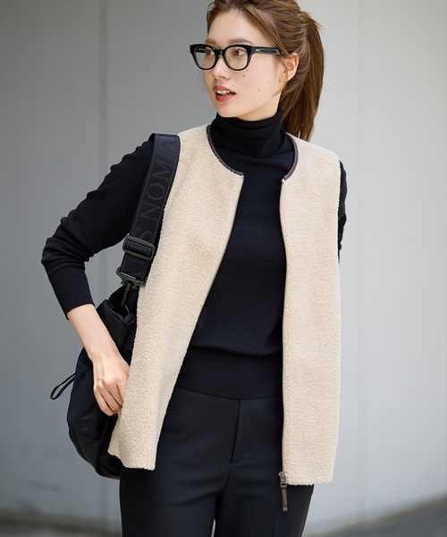 FRAMEWORK ボアベスト ベージュ ≪追加 / 手洗い可能≫ボアベスト 3（その他アウター