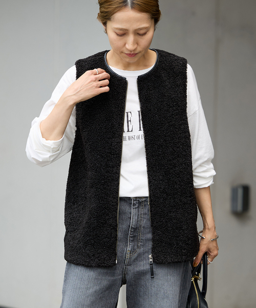 新品未使用　タグ付き　2024AW FRAMeWORKボアベスト　ベージュ 新品未使用 タグ付き 2024AW FRAMeWORKボアベスト ベージュ